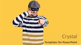  Presentation with handsome - Amazing slide set having young-handsome-man-wearing-burglar backdrop and a yellow colored foreground