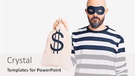  Presentation with attitude - PPT theme with young-handsome-man-wearing-burglar background and a sky blue colored foreground