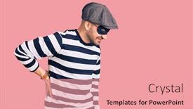  Presentation with backache - Cool new theme with young-handsome-man-wearing-burglar backdrop and a coral colored foreground