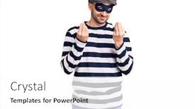  Presentation with salary - Amazing slide deck having young-handsome-man-wearing-burglar backdrop and a white colored foreground