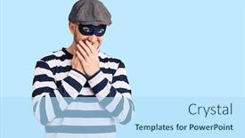  Presentation with scandal - Slide deck enhanced with young-handsome-man-wearing-burglar background and a light blue colored foreground