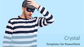  Presentation with handsome - PPT theme with young-handsome-man-wearing-burglar background and a sky blue colored foreground