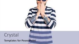  Presentation with scandal - Slide set featuring young-handsome-man-wearing-burglar background and a teal colored foreground