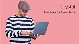  Presentation with attitude - Beautiful slide deck featuring young-handsome-man-wearing-burglar backdrop and a coral colored foreground