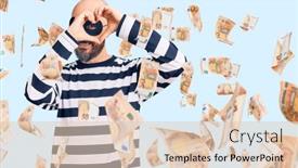  Presentation with man heart attact hand hold - Cool new presentation theme with young-handsome-man-wearing-burglar backdrop and a lemonade colored foreground