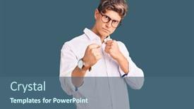  Presentation with fight - Presentation design featuring young-handsome-man-wearing-business background and a ocean colored foreground