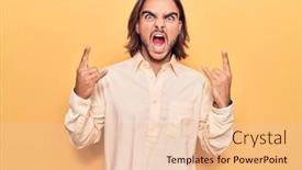  Presentation with music business - Slide deck enhanced with young-handsome-man-wearing-business background and a lemonade colored foreground