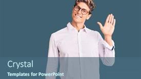  Presentation with business hello - Amazing slide deck having young-handsome-man-wearing-business backdrop and a ocean colored foreground