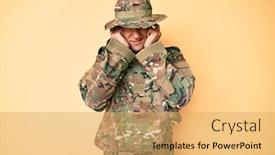  Presentation with old wite man and his music - Beautiful slide set featuring young-handsome-man-wearing-camouflage backdrop and a yellow colored foreground