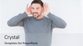  Presentation with young man wearing a hat - Colorful PPT theme enhanced with young handsome man wearing casual backdrop and a  colored foreground