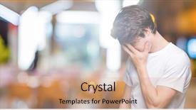  Presentation with crying - Cool new slide set with young handsome man wearing casual backdrop and a  colored foreground