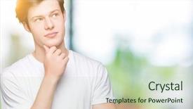  Presentation with casual young people - Presentation consisting of young handsome man wearing casual background and a  colored foreground