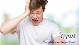  Presentation with young man wearing a hat - Audience pleasing presentation design consisting of young handsome man wearing casual backdrop and a sky blue colored foreground