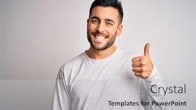  Presentation with success - Theme with young-handsome-man-wearing-casual background and a light gray colored foreground