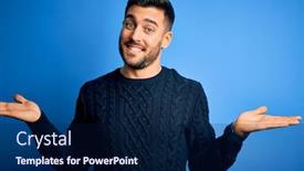  Presentation with comparison - PPT theme featuring young-handsome-man-wearing-casual background and a navy blue colored foreground