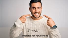  Presentation with health - PPT theme enhanced with young-handsome-man-wearing-casual background and a soft green colored foreground