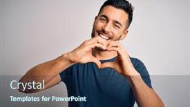  Presentation with romantic love - Slide set consisting of young-handsome-man-wearing-casual background and a navy blue colored foreground