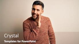  Presentation with casual young people - Cool new PPT layouts with young-handsome-man-wearing-casual backdrop and a tawny brown colored foreground