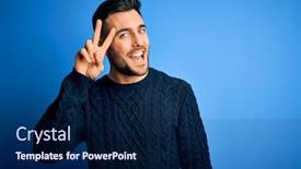  Presentation with peace - Cool new slides with young-handsome-man-wearing-casual backdrop and a navy blue colored foreground
