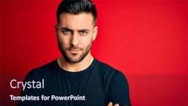  Presentation with black man - Slide deck with young-handsome-man-wearing-casual background and a navy blue colored foreground