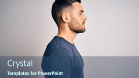  Presentation with natural - Presentation theme featuring young-handsome-man-wearing-casual background and a ocean colored foreground