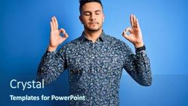  Presentation with blue eyes - Slides with young-handsome-man-wearing-casual background and a ocean colored foreground