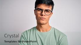  Presentation with negative - Presentation with young-handsome-man-wearing-casual background and a light gray colored foreground