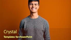  Presentation with happy sad face man - Presentation with young-handsome-man-wearing-casual background and a tawny brown colored foreground