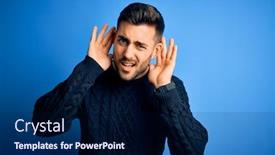  Presentation with deaf - Amazing presentation design having young-handsome-man-wearing-casual backdrop and a navy blue colored foreground