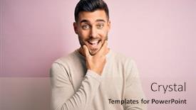  Presentation with casual young people - Cool new presentation with young-handsome-man-wearing-casual backdrop and a soft green colored foreground