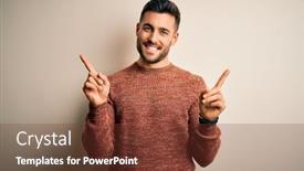  Presentation with international space station over - Presentation theme consisting of young-handsome-man-wearing-casual background and a tawny brown colored foreground