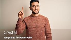  Presentation with number - Slides enhanced with young-handsome-man-wearing-casual background and a tawny brown colored foreground