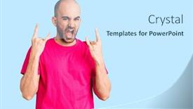  Presentation with rock music - Presentation theme with young-handsome-man-wearing-casual background and a cool aqua colored foreground