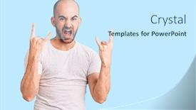  Presentation with rock star - Cool new presentation design with young-handsome-man-wearing-casual backdrop and a cool aqua colored foreground