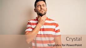  Presentation with infection - Presentation theme enhanced with young-handsome-man-wearing-casual background and a coral colored foreground