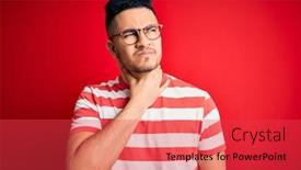  Presentation with infection - PPT theme featuring young-handsome-man-wearing-casual background and a red colored foreground