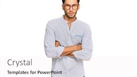  Presentation with negative - Colorful presentation design enhanced with young-handsome-man-wearing-casual backdrop and a white colored foreground