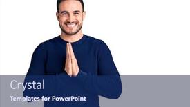  Presentation with praying hands - Presentation design featuring young-handsome-man-wearing-casual background and a navy blue colored foreground