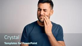  Presentation with illness - Slide set with young-handsome-man-wearing-casual background and a navy blue colored foreground