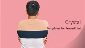  Presentation with self care - Slide set consisting of young-handsome-man-wearing-casual background and a coral colored foreground