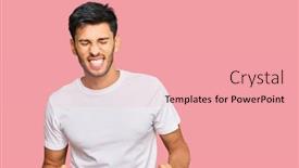  Presentation with tshirt - Colorful theme enhanced with young-handsome-man-wearing-casual backdrop and a coral colored foreground