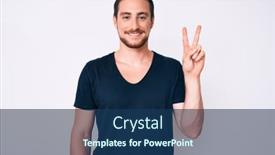  Presentation with victory - Slide set consisting of young-handsome-man-wearing-casual background and a ocean colored foreground