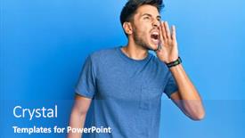  Presentation with tshirt - PPT layouts having young-handsome-man-wearing-casual background and a teal colored foreground