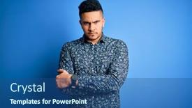  Presentation with negative - Beautiful theme featuring young-handsome-man-wearing-casual backdrop and a ocean colored foreground