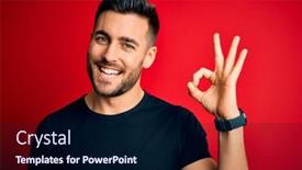  Presentation with black hand - Beautiful slide deck featuring young-handsome-man-wearing-casual backdrop and a navy blue colored foreground