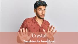  Presentation with forbidden - PPT theme having young-handsome-man-wearing-casual background and a coral colored foreground