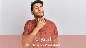  Presentation with infection - Presentation design featuring young-handsome-man-wearing-casual background and a coral colored foreground