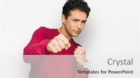  Presentation with violence - Cool new presentation theme with young-handsome-man-wearing-casual backdrop and a white colored foreground