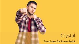  Presentation with violence - Slide deck having young-handsome-man-wearing-casual background and a yellow colored foreground