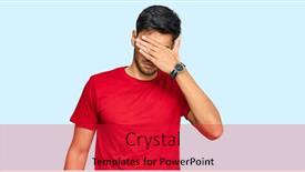  Presentation with tshirt - Presentation design with young-handsome-man-wearing-casual background and a red colored foreground